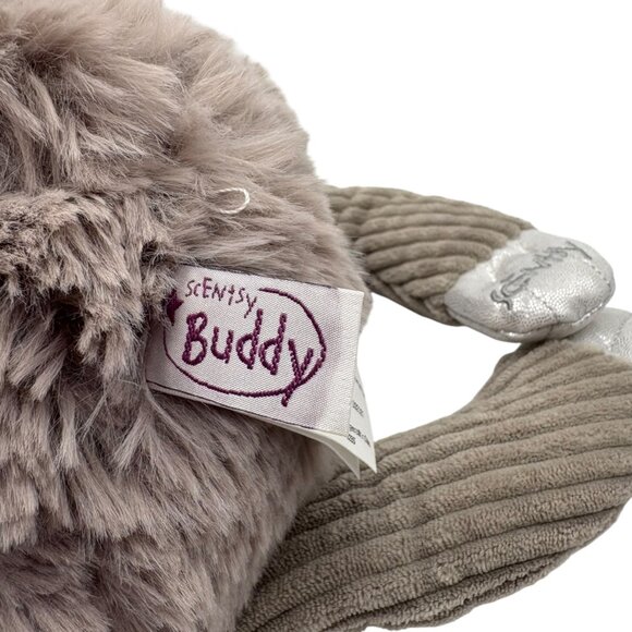 Scentsy Buddy Spiffy Buddy Sloth Plush Toy With Silver Bow & Feet - Picture 4 of 4